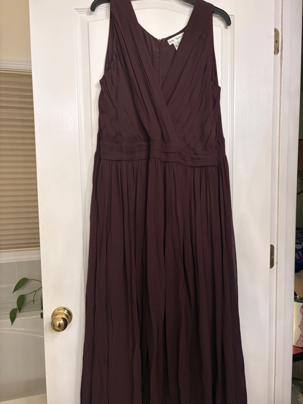 Ulla Popken Sleeveless V-Neck Maxi Dress in brown
